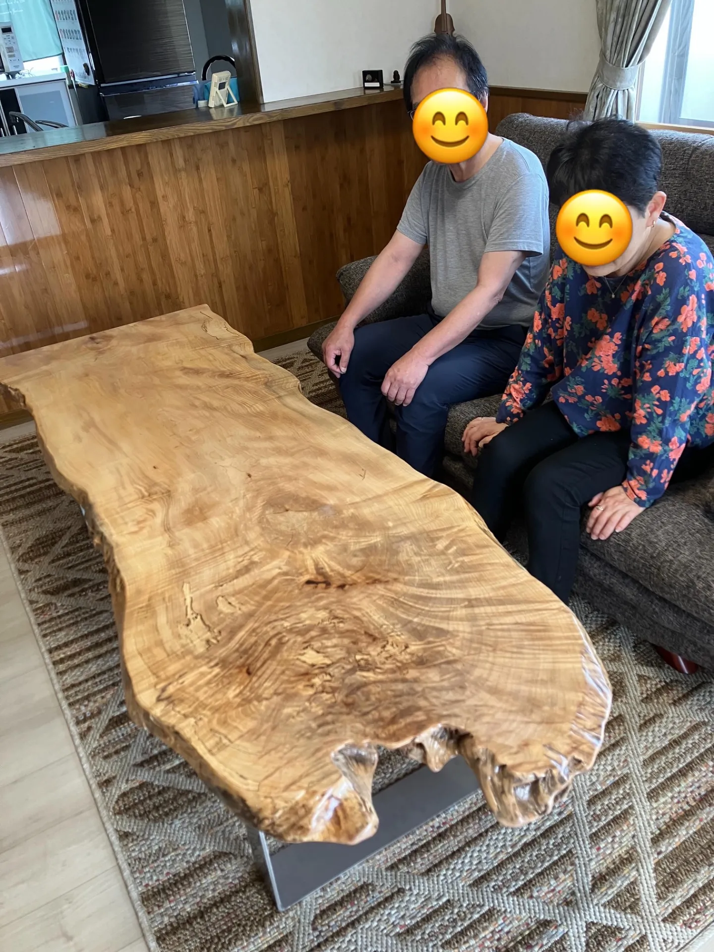日立市O様 メープル一枚板センターテーブル納品